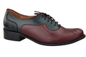 Obuwie Półbuty Sznurowane skóra naturalna Bordowe Damskie 953 ElitaBut