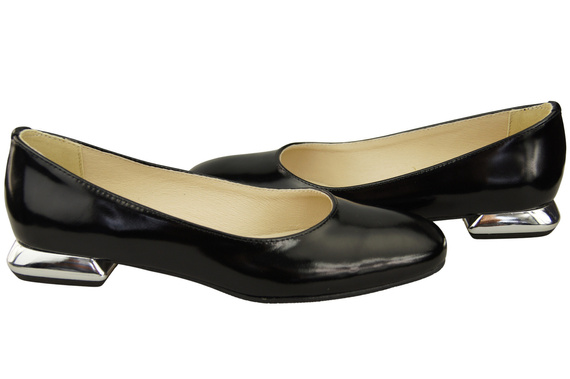 Flat Women's Shoes Pumps Decorative Heel Natural Leather 209 ElitaBut