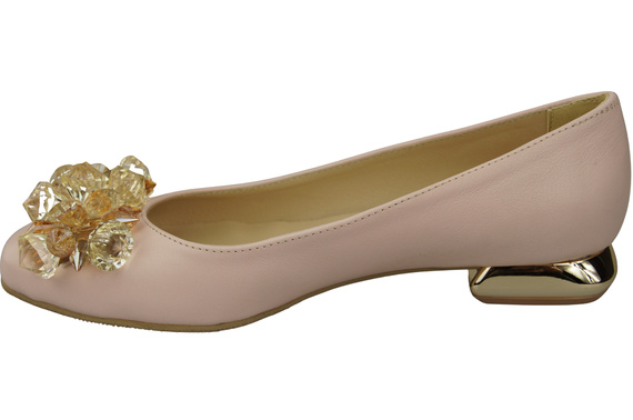 Women's Pumps with Crystals Flat Natural Leather 216 ElitaBut