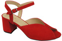 Obuwie Damskie Sandały Czerwone skóra naturalna Zamszowa 185 ElitaBut