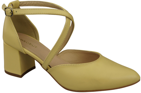 Elegant Leather Sandals with Open Sides on a Stable Heel 218 ElitaBut