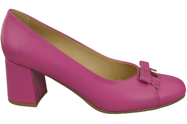 Women's Pumps with a Bow, Natural Leather and Low Heel 203 ElitaBut