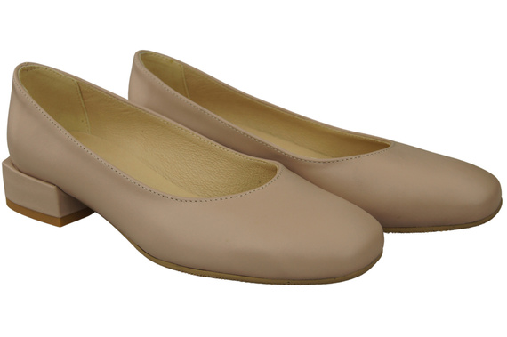 Comfortable Women's Shoes Flat Pumps, Natural Leather 204 ElitaBut