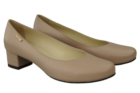 Obuwie Damskie Czółenka Skóra naturalna 116 Cappuccino Lico ElitaBut