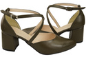 Elegant Leather Sandals with Open Sides on a Stable Heel 218 ElitaBut