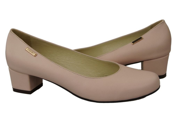 Obuwie Damskie Czółenka Skóra naturalna 116 Róż Pudrowy ElitaBut