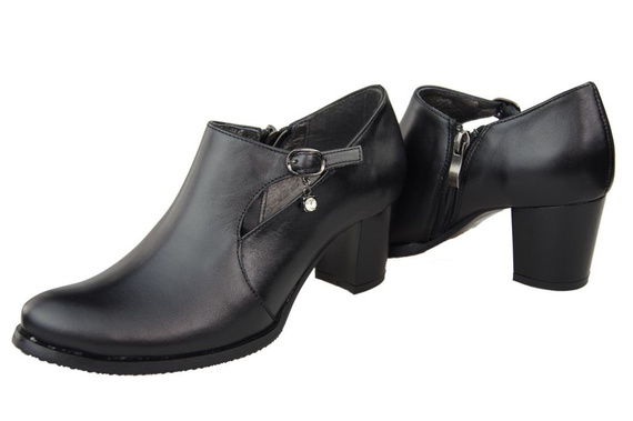 Obuwie Botki Damskie Skóra Naturalna Czarne 109 ElitaBut