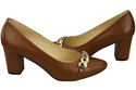 Classic Women's Pumps Shoes made of Natural Leather with a Gold Decorative Chain 200 ElitaBut
