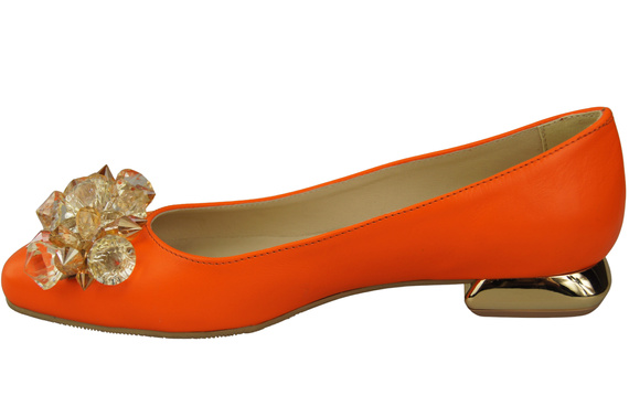 Women's Pumps with Crystals Flat Natural Leather 216 ElitaBut
