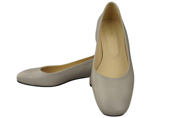 Comfortable Women's Shoes Flat Pumps, Natural Leather 204 ElitaBut