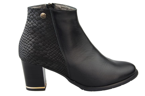 Obuwie Botki Damskie skóra naturalna Czarne 936 Z ElitaBut