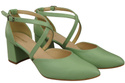 Elegant Leather Sandals with Open Sides on a Stable Heel 218 ElitaBut