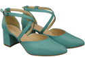 Elegant Leather Sandals with Open Sides on a Stable Heel 218 ElitaBut