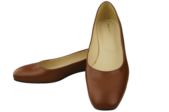 Flat Women's Shoes Pumps Decorative Heel Natural Leather 209 ElitaBut