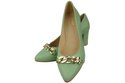 Classic Women's  Pumps Shoes made of Natural Leather with a Gold Decorative Chain 200 ElitaBut