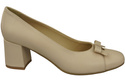 Women's Pumps with a Bow, Natural Leather and Low Heel 203 ElitaBut