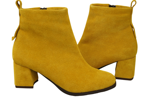 Women’s ankle boots in genuine suede leather, stable block heel, with zipper – 224 ElitaBut