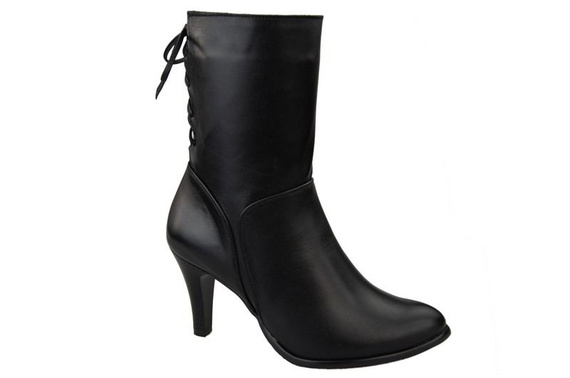 Obuwie Damskie Botki Wiosna / Jesień skóra naturalna Czarne 978 L ElitaBut