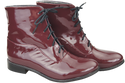 Obuwie Botki  Damskie Bordo Lakierowane  Wiosna/Jesień skóra naturalna 155 L  ElitaBut