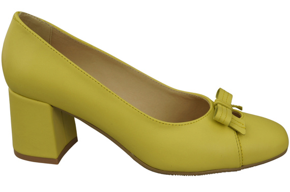 Women's Pumps with a Bow, Natural Leather and Low Heel 203 ElitaBut