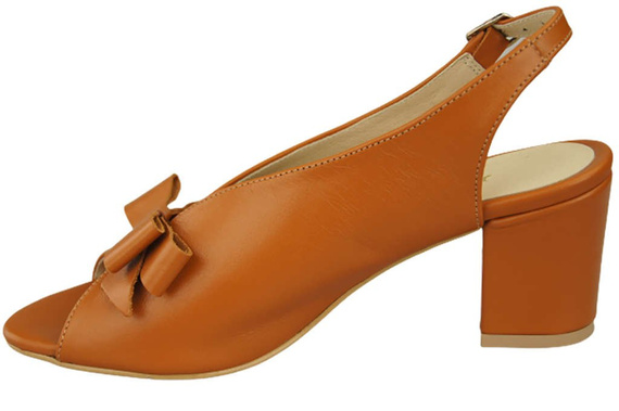 Obuwie Damskie Sandały Rude skóra naturalna Licowa 148 L ElitaBut