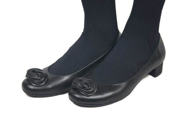 Obuwie Damskie Czółenka skóra naturalna Czarne 704 ElitaBut