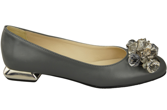 Women's Pumps with Crystals Flat Natural Leather 216 ElitaBut