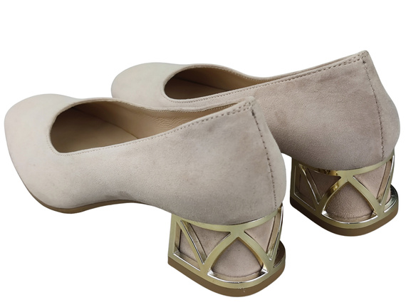 Comfortable Women's Shoes Pumps with Decorative Heel Natural Suede Leather 219 From ElitaBut