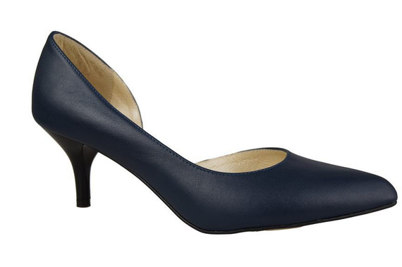 Obuwie Damskie Czółenka skóra naturalna Granatowe 900 ElitaBut