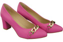 Classic Women's  Pumps Shoes made of Natural Leather with a Gold Decorative Chain 200 ElitaBut