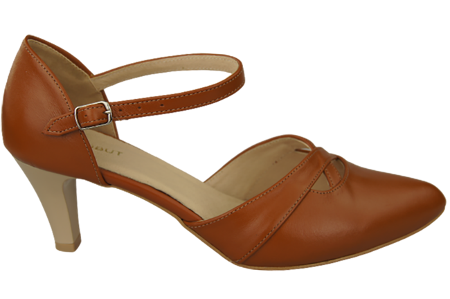 Obuwie Damskie Sandały Rude Skóra Naturalna 151 ElitaBut