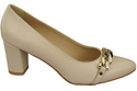 Classic Women's  Pumps Shoes made of Natural Leather with a Gold Decorative Chain 200 ElitaBut