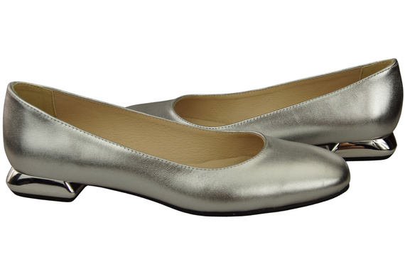 Flat Women's Shoes Pumps Decorative Heel Natural Leather 209 ElitaBut