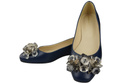 Women's Pumps with Crystals Flat Natural Leather 216 ElitaBut