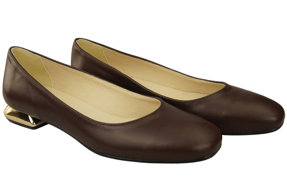 Flat Women's Shoes Pumps Decorative Heel Natural Leather 209 ElitaBut