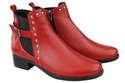 Obuwie Botki Damskie Skóra Naturalna Czerwone 136 ElitaBut