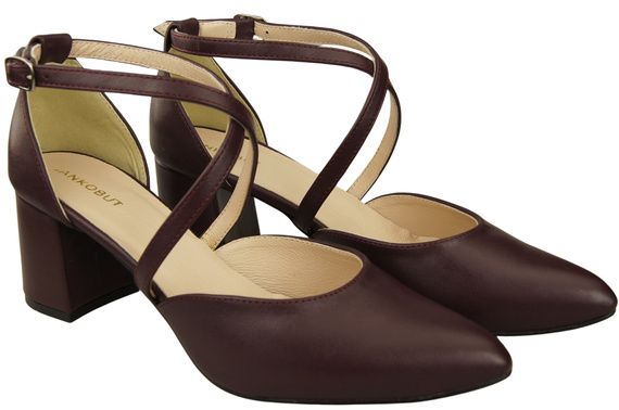 Elegant Leather Sandals with Open Sides on a Stable Heel 218 ElitaBut