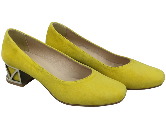 Comfortable Women's Shoes Pumps with Decorative Heel Natural Suede Leather 219 From ElitaBut