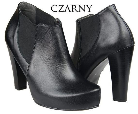 Obuwie Damskie Botki Ocieplane skóra naturalna Czarne 874 Z ElitaBut