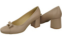 Women's Pumps with a Bow, Natural Leather and Low Heel 203 ElitaBut