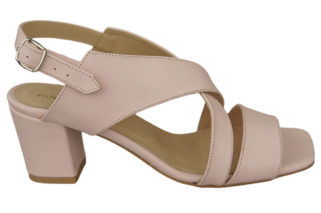 Obuwie Damskie Sandały Róż Pudrowy Skóra Naturalna 149 ElitaBut