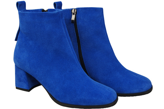 Women’s ankle boots in genuine suede leather, stable block heel, with zipper – 224 ElitaBut