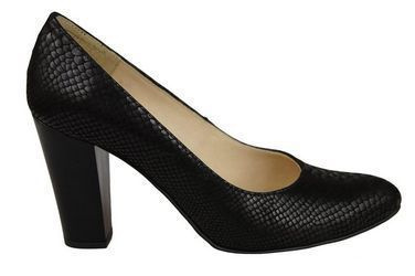 Obuwie Damskie Czółenka skóra naturalna motyw łuski Czarne 926 ElitaBut