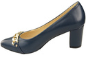Classic Women's  Pumps Shoes made of Natural Leather with a Gold Decorative Chain 200 ElitaBut