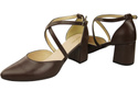 Elegant Leather Sandals with Open Sides on a Stable Heel 218 ElitaBut