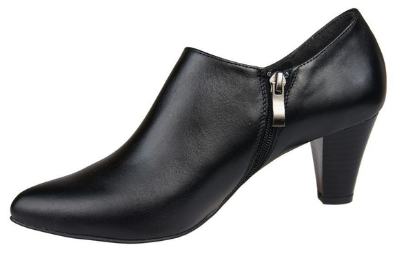 Obuwie Botki Damskie skóra naturalna Czarne 864 ElitaBut