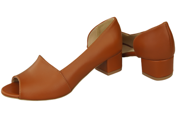 Obuwie Damskie Sandały Rude Skóra Naturalna 147 ElitaBut