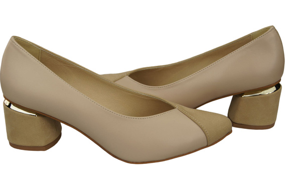 Wyjątkowe Buty Damskie Cappuccino Jasne z Naturalnej Skóry Poczuj Luksus na Swoich Stopach 191 ElitaBut