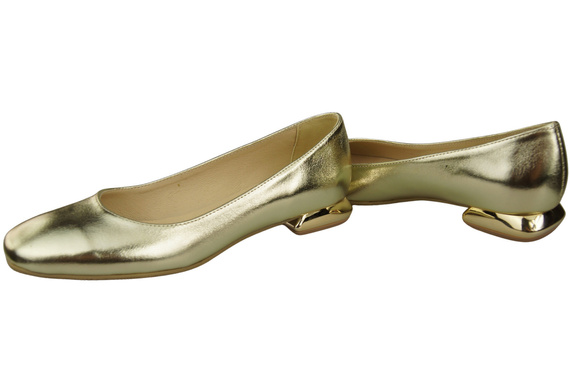 Flat Women's Shoes Pumps Decorative Heel Natural Leather 209 ElitaBut