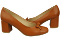 Women's Pumps with a Bow, Natural Leather and Low Heel 203 ElitaBut